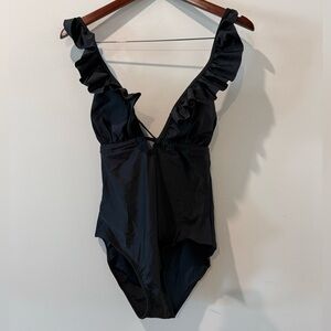 B2Prity Black Ruffled Women’s One Piece Swimsuit Size S